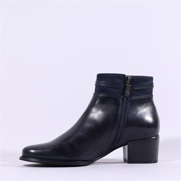 Regarde Le Ciel Ring Buckle Ankle Boot - Dark Navy